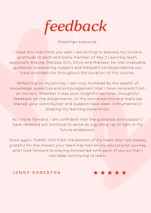 Testimonial from Jenny - click to read